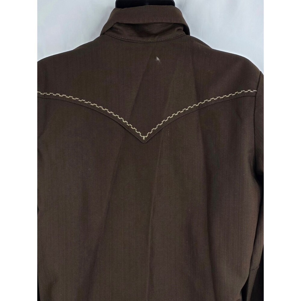 Tregus Westwear Men's Brown Western Snap Front Shirt Size 42 Vintage 3568 - Picture 5 of 13